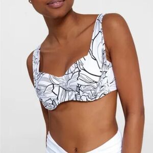 CALIA Women's Pleated Panel Underwire Swim Top 38D